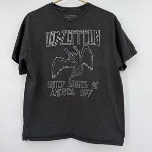 Led Zeppelin Graphic Band Tee Black USA 1977 Tour Shirt Men’s Size L